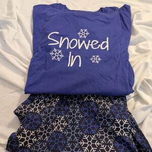 Blue 'Snowed In' Pajama Set